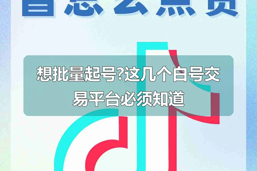 想批量起号?这几个白号交易平台必须知道